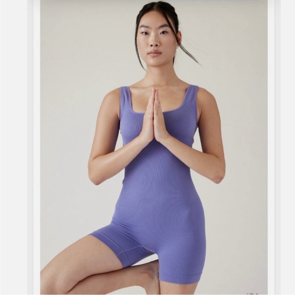 Athleta Ribbed Seamless Short Jumpsuit Romper
